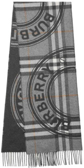 Burberry Designer Cashmere Sjaal met Ruitpatroon Burberry , Gray , Heren - ONE Size