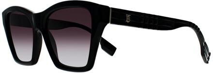 Burberry donkergrijze lens zwarte getextureerde zonnebril