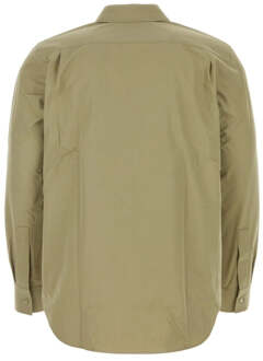 Burberry Equestrian Knight-Motif overhemd met knopen Hunter Green Casual Shirt Groen