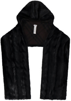Burberry Faux Fur Gevoerde Sjaal Burberry , Black , Heren - ONE Size