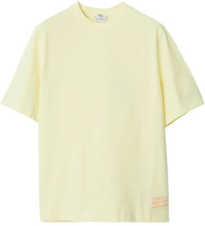 Burberry Gele Crewneck T-shirts en Polos met Equestrian Knight Design Burberry , Yellow , Dames - M,S,Xs