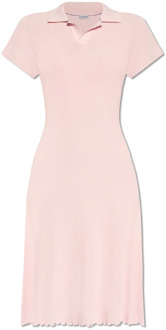 Burberry Geribbelde jurk met kraag Burberry , Pink , Dames - M,Xs