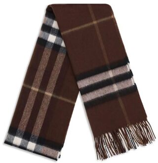 Burberry Geruite Cashmere Sjaal Bruin