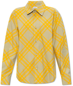Burberry Geruite overhemd Burberry , Yellow , Dames - Xs,2Xs,3Xs