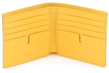 Burberry geruite portemonnee met twee vouwen in woestijngroen/zonnebloemgeel