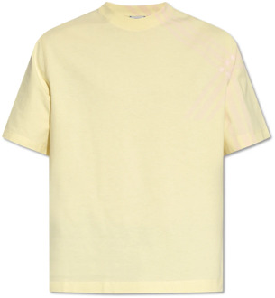 Burberry Geruite T-shirt Burberry , Yellow , Heren - 2Xl,Xl,L,M,S,3Xl