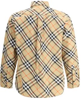 Burberry Gestrikt Katoenen Overhemd Regular Fit Bruin