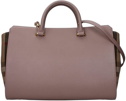 Burberry Grijze Leren Handtas Grijs