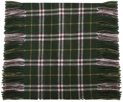 Burberry Groene Check Cashmere Sjaal Burberry , Green , Unisex - ONE Size