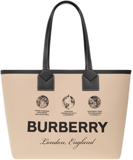 Burberry Heritage Medium shopper tas Burberry , Beige , Dames - ONE Size