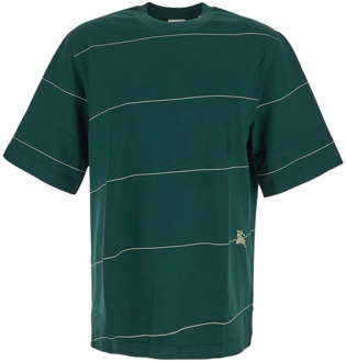 Burberry Katoenen Logo T-Shirt Burberry , Green , Heren - L,M
