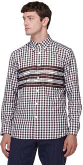Burberry Katoenen Poplin Donker Bordeaux Geruit Overhemd Rood - M