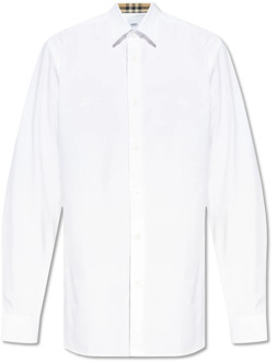 Burberry Katoenen shirt Burberry , White , Heren - 2Xl,S,Xs