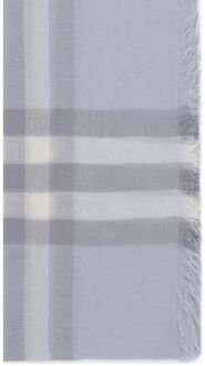 Burberry Lichtblauwe Wol Sjaal