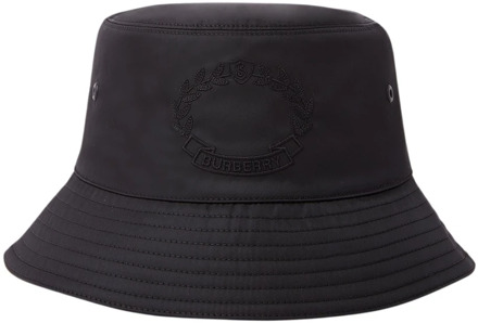 Burberry Logo Bucket Hat met schelpweefsel Burberry , Black , Heren - L,M
