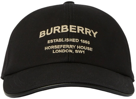 Burberry Logo Geborduurde Baseballpet Burberry , Black , Dames - S
