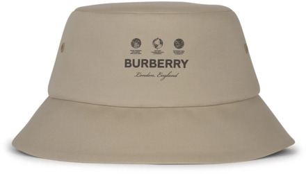 Burberry Logo-Print Bucket Hat Burberry , Beige , Heren - M