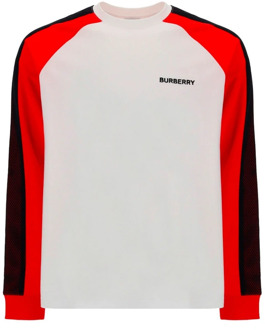 Burberry Logo T-shirt met Lange Mouwen voor Heren Burberry , White , Heren