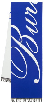 Burberry Logo Wollen Sjaal - Blauw Burberry , Blue , Unisex - ONE Size