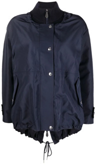 Burberry Midnight Blue Hooded Bomber Jacket Burberry , Blue , Dames - 2XS