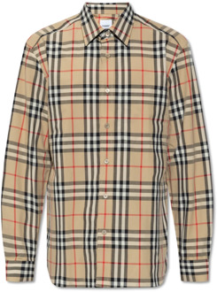 Burberry Overhemd met Nova Check-patroon Burberry , Beige , Heren - 2Xl,Xl,L,M,S,Xs,2Xs