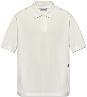 Burberry Polo shirt met geborduurd logo Burberry , White , Heren - 2Xl,Xl,L,M,S,Xs