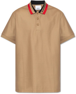 Burberry Polo shirt met logo Burberry , Beige , Heren - Xl,S,Xs