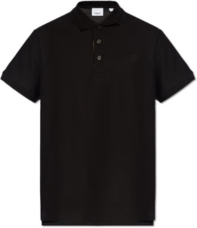 Burberry Polo shirt met logo Burberry , Black , Heren - S,Xs