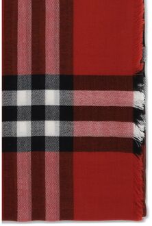 Burberry Rode Wol Sjaal Rood - One Size