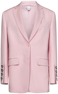 Burberry Roze Single Breasted Jas Burberry , Pink , Dames - S,Xs