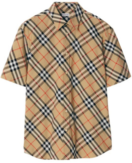 Burberry Short Sleeve Shirts Burberry , Beige , Heren - Xl,L,M,S