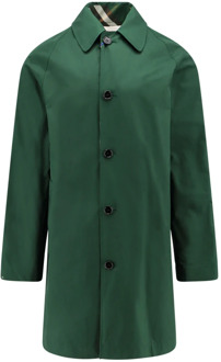 Burberry Single-Breasted Coats Burberry , Green , Heren - L,M,S