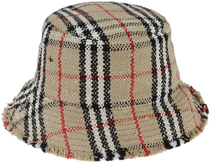 Burberry Stijlvolle Tweed Bucket Hat Burberry , Beige , Heren - M,S