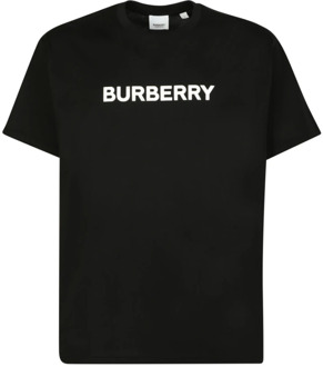 Burberry T-shirt met logoprint Burberry , Black , Heren - Xl,L,M,S