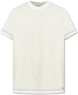 Burberry T-shirt met patch Burberry , White , Heren - Xl,L,M,S