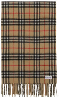 Burberry Vintage Check Cashmere Sjaal Burberry , Beige , Unisex - ONE Size