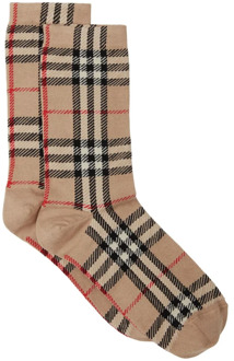 Burberry Vintage Check Sokken in Bruin Burberry , Beige , Dames
