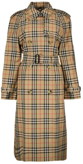 Burberry Vintage Check Trenchcoat Burberry , Multicolor , Dames - S,Xs,4Xs,2Xs,3Xs