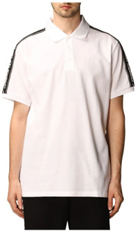 Burberry Witte Polo Shirt met Gebogen Logo Burberry , White , Heren - L,M,S,Xs