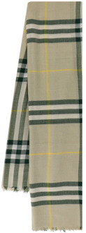 Burberry Wollen sjaal met rafelige randen Burberry , Beige , Dames - ONE Size