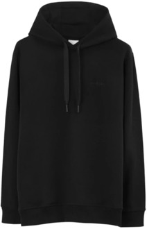 Burberry Zwarte katoenen hoodie met Equestrian Knight Design Burberry , Black , Heren - Xl,L