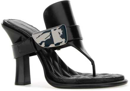 Burberry Zwarte Leren Bay Tussenstuk Mules - EU 39