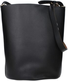 Burberry Zwarte Leren Handtas