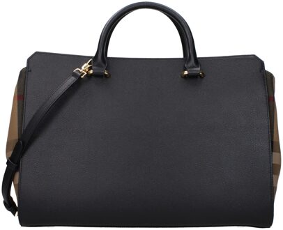 Burberry Zwarte Leren Handtas