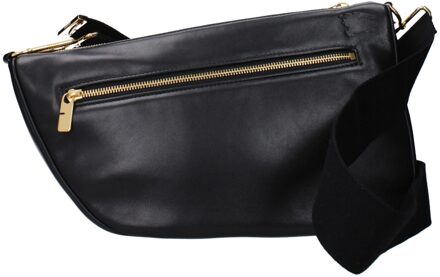 Burberry Zwarte Leren Schoudertas