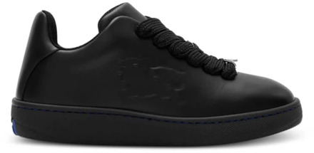 Burberry Zwarte Leren Sneakers Burberry , Black , Dames - 38 1/2 Eu,37 EU