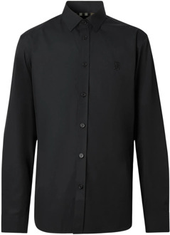 Burberry Zwarte Shirt A1189 Burberry , Black , Heren - Xl,L,M,S
