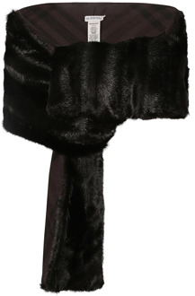 Burberry Zwarte Sjaals - Andere Stijlen Burberry , Black , Dames - ONE Size