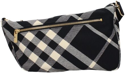 Burberry Zwarte Stoffen Schoudertas