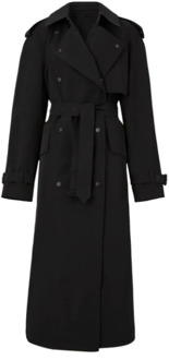 Burberry Zwarte Trenchcoat voor Dames Burberry , Black , Dames - XS